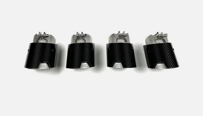 BMW G80 / G82 M3 M4 Carbon Fiber Matte Stainless Exhaust Tip Finisher (x4)